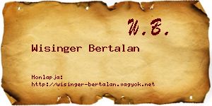 Wisinger Bertalan névjegykártya