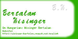 bertalan wisinger business card